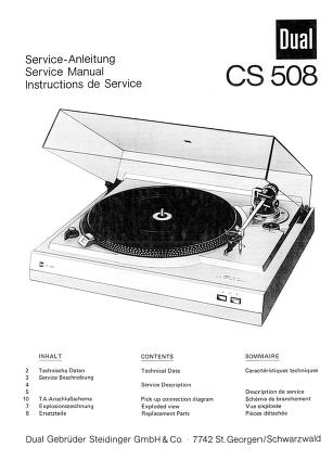 Service Manual-Anleitung für Dual CS 508 