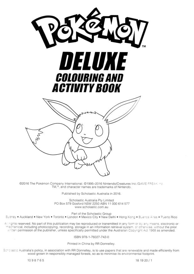 Pokemon Deluxe Colouring And Activity Book : Nintendo : Free
